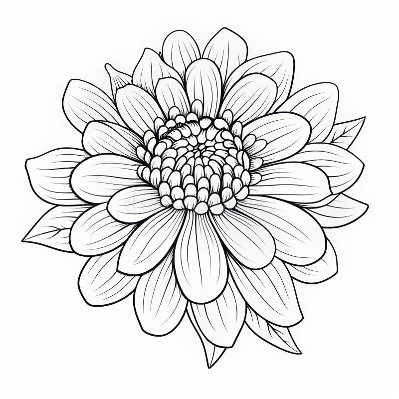 Zinnia coloring stock illustrations â zinnia coloring stock illustrations vectors clipart