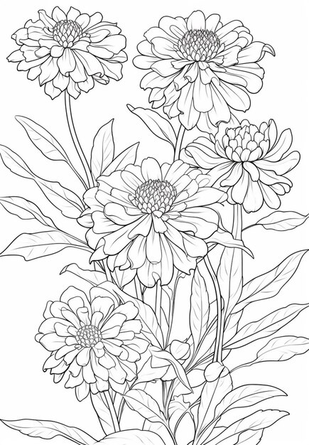 Page zinnia coloring pages pictures