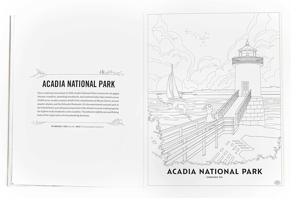 The art of the national parks coloring book fifty