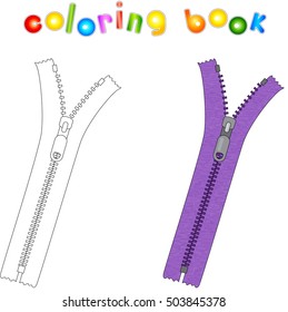 Cartoon zipper coloring book kids stock vector royalty free