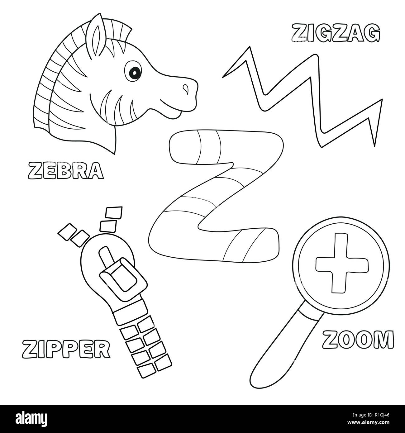 Letter z zebra zipper stock vector images