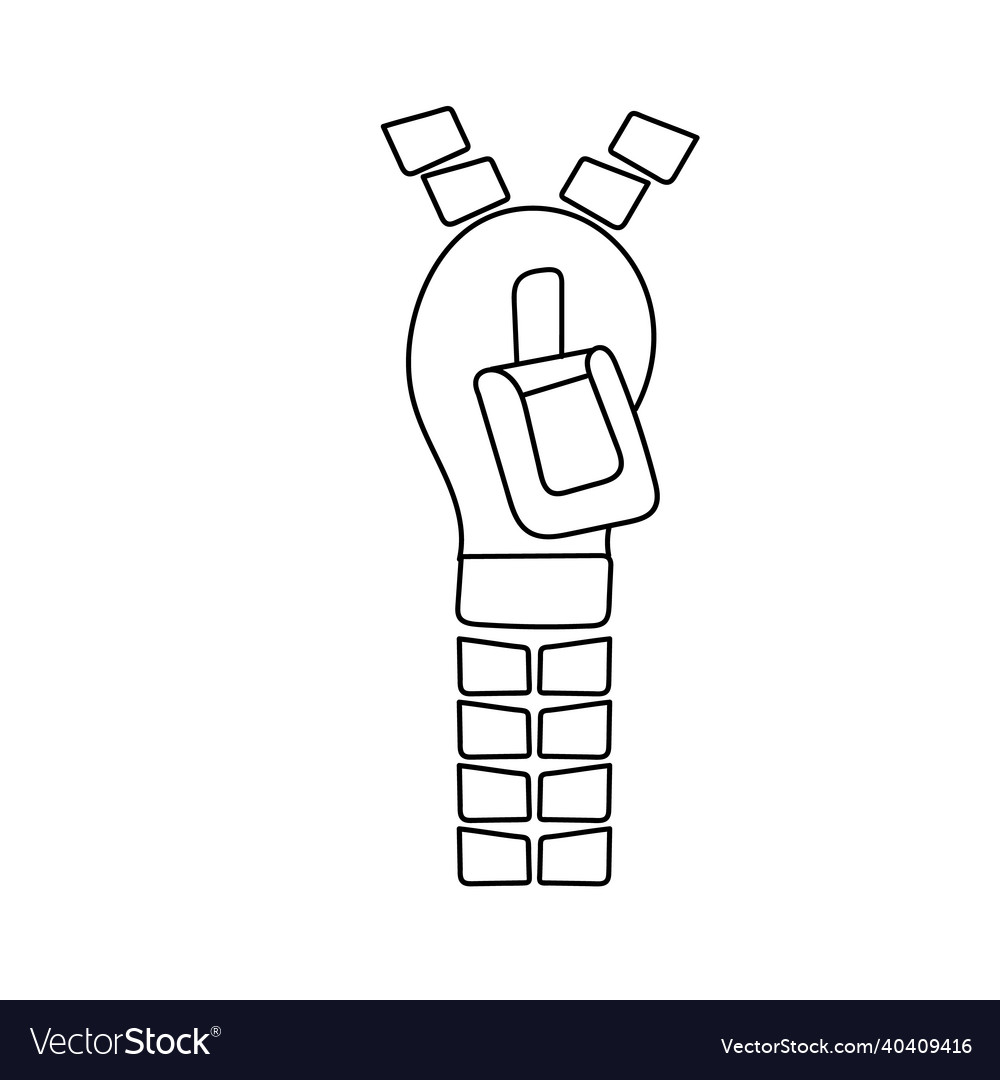 Simple coloring page cartoon zipper royalty free vector