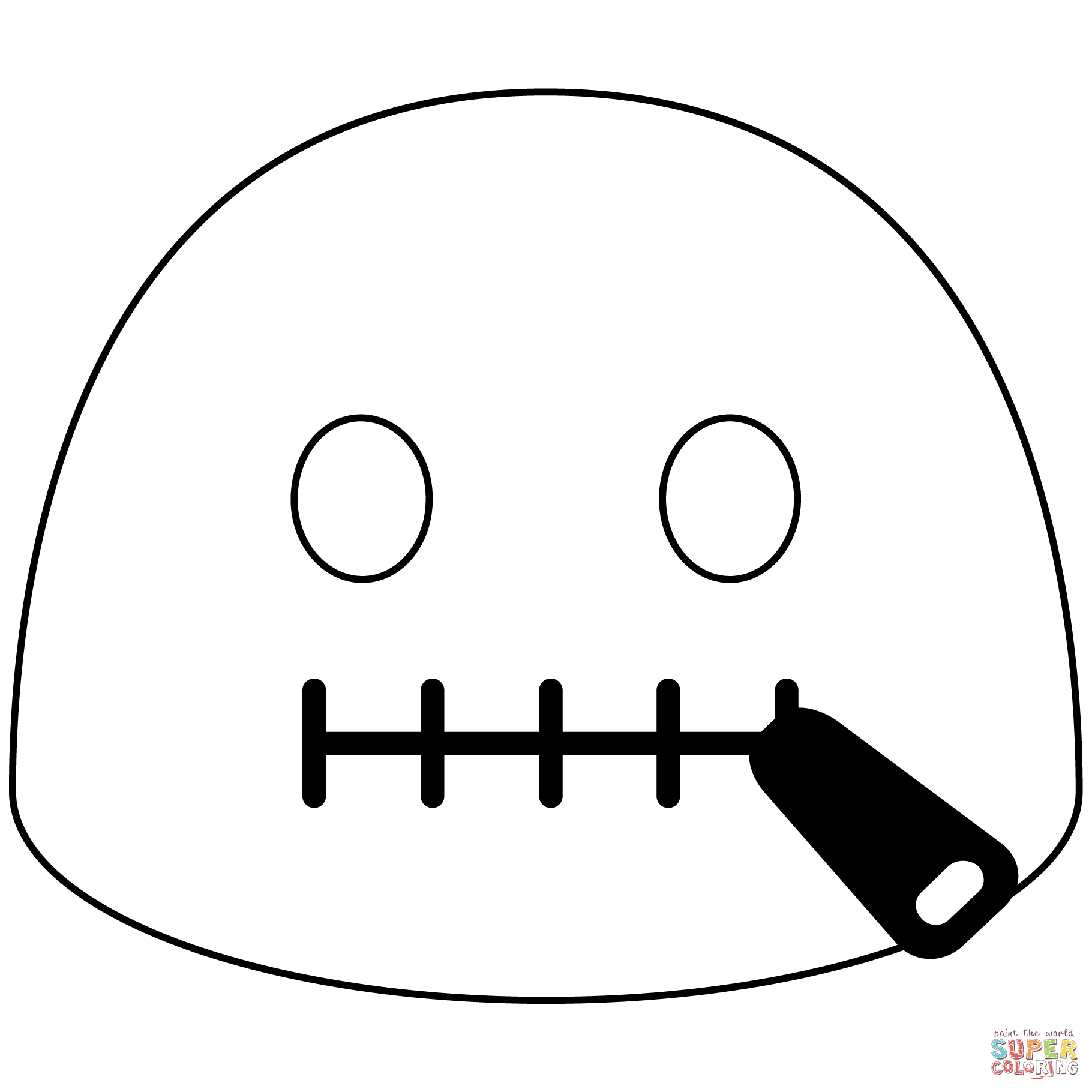 Zipper mouth face emoji coloring page free printable coloring pages