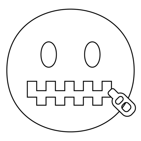 Zipper mouth face emoji coloring page free printable coloring pages
