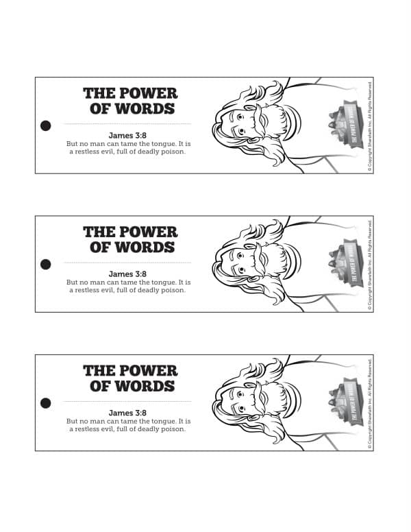 James the power of words sunday school coloring pages â