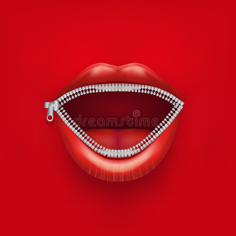 Lips zipper stock illustrations â lips zipper stock illustrations vectors clipart