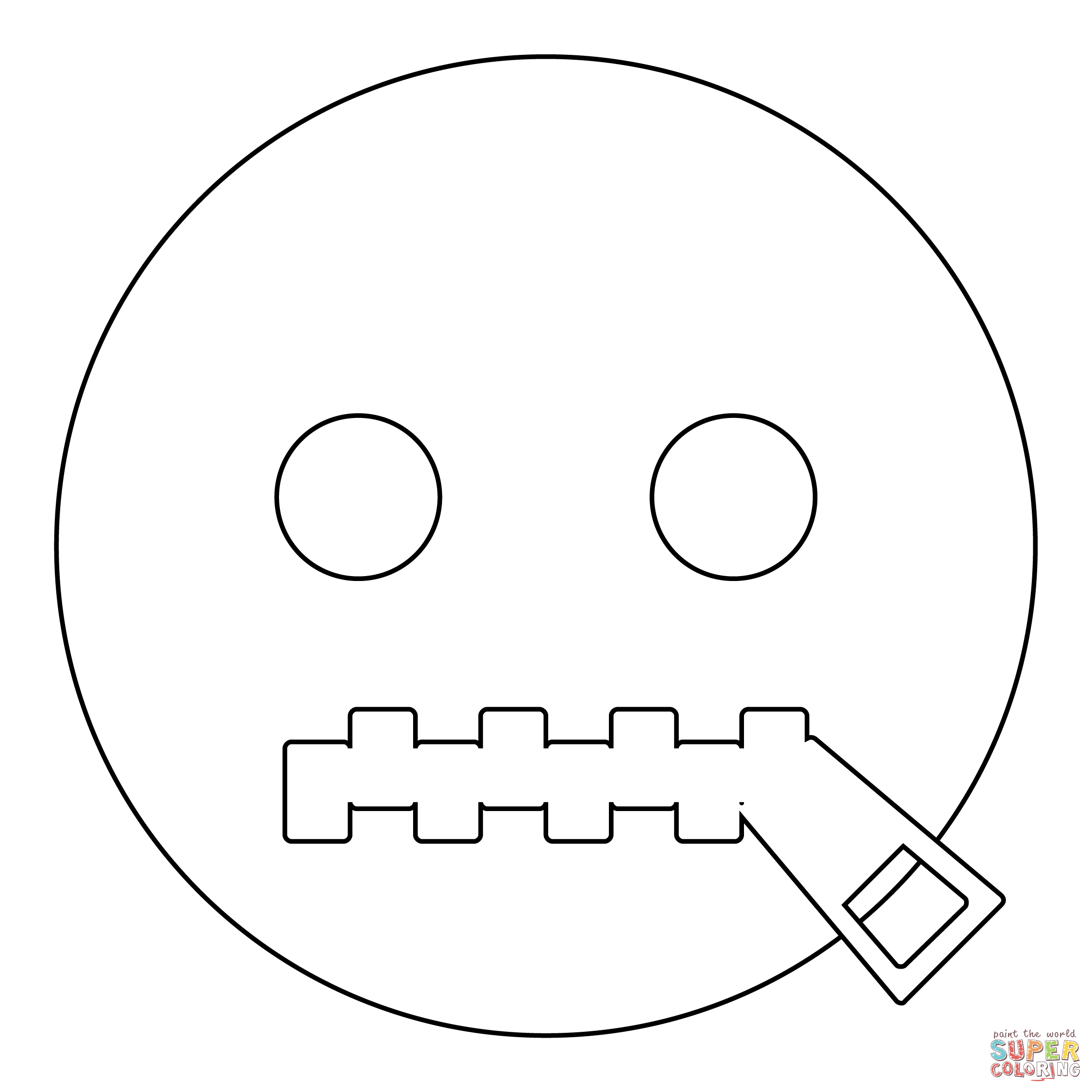 Zipper mouth face coloring page free printable coloring pages