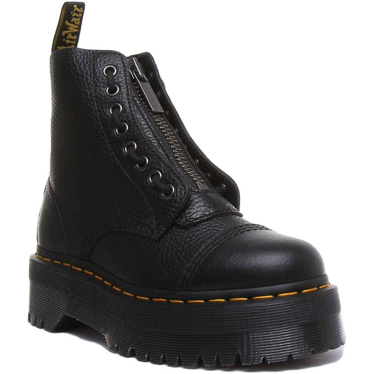 Dr martens sinclair womens eyelet zipped tongue platform boots in black size