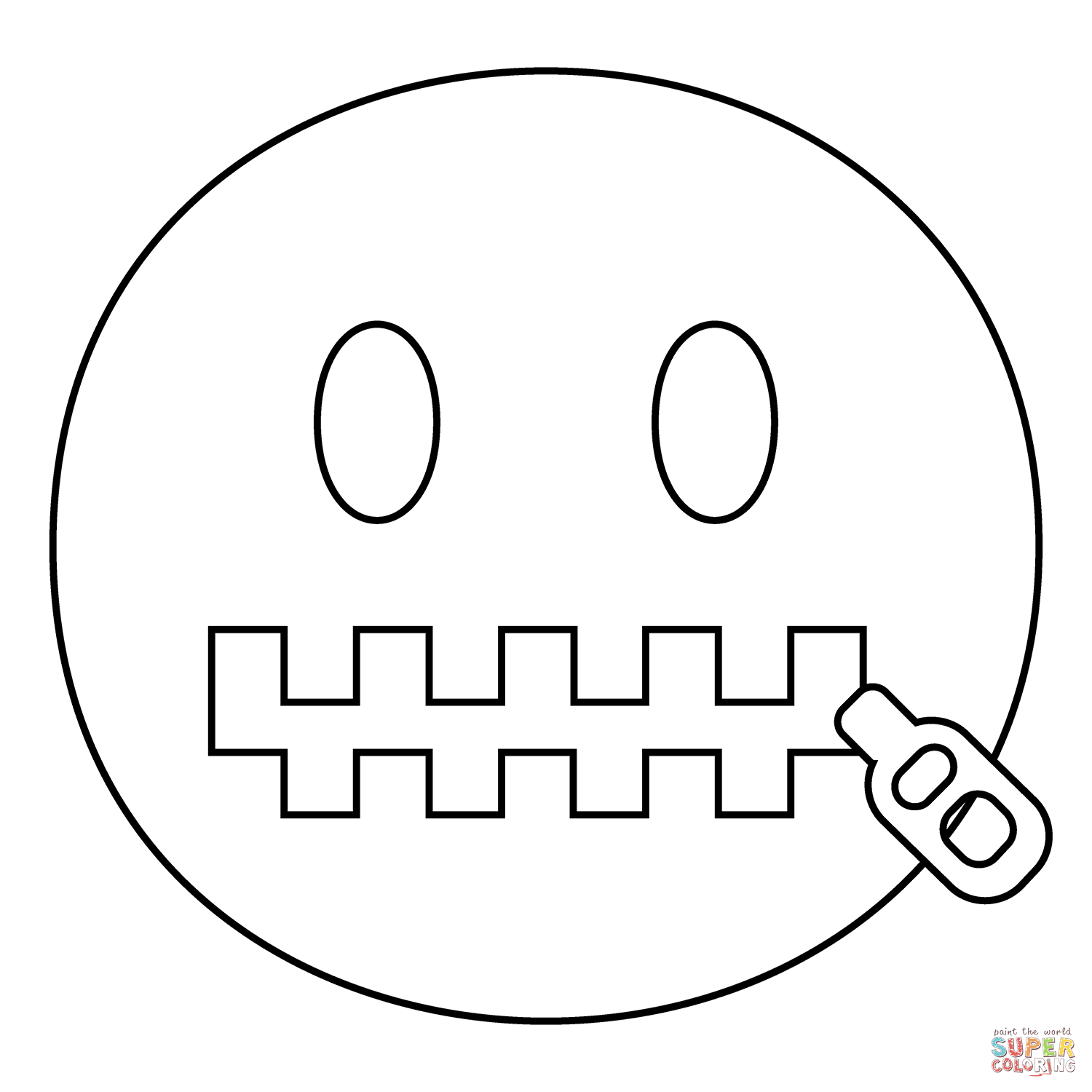 Zipper mouth face emoji coloring page free printable coloring pages