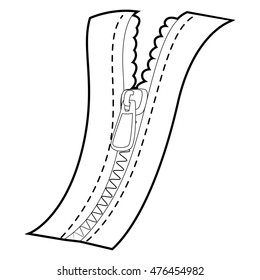 Coloring book outlined zipper stock vector royalty free