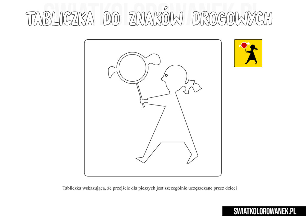 Przejåcie uczäszczane przez dzieci kolorowanka znaki drogowe