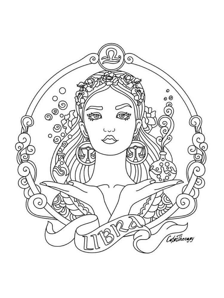 Zodiac signs coloring pages for adults