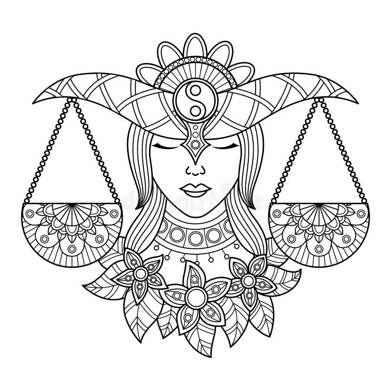 Libra coloring stock illustrations â libra coloring stock illustrations vectors clipart