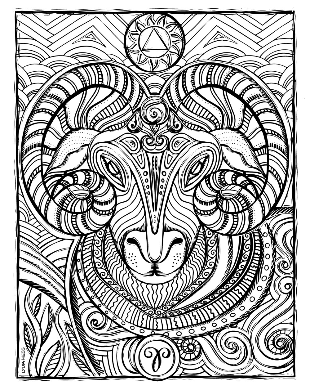 Sacred heavens zodiac coloring book â lydia hess
