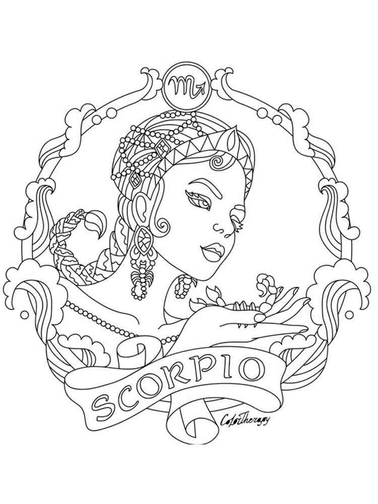 Zodiac signs coloring pages for adults