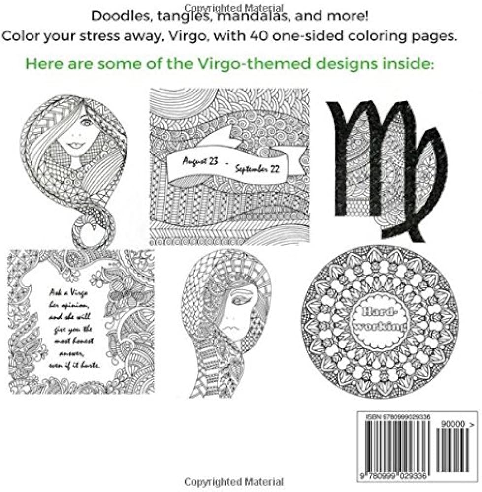 Just for virgo zodiac sign adult coloring book books parker street books