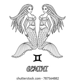 Gemini coloring page stock photos and pictures