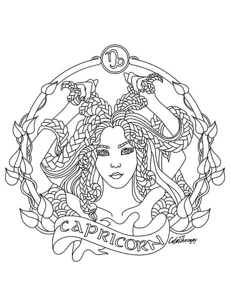 Zodiac signs coloring pages for adults