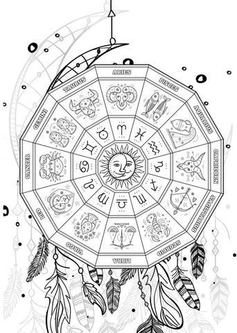 Zodiac horoscope coloring book for adults digital â monsoon publishing usa