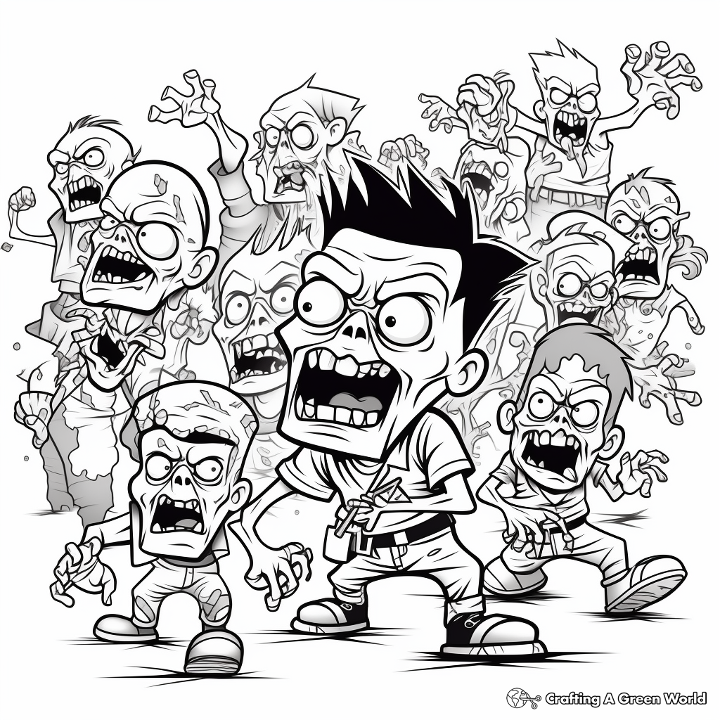 Zombie coloring pages