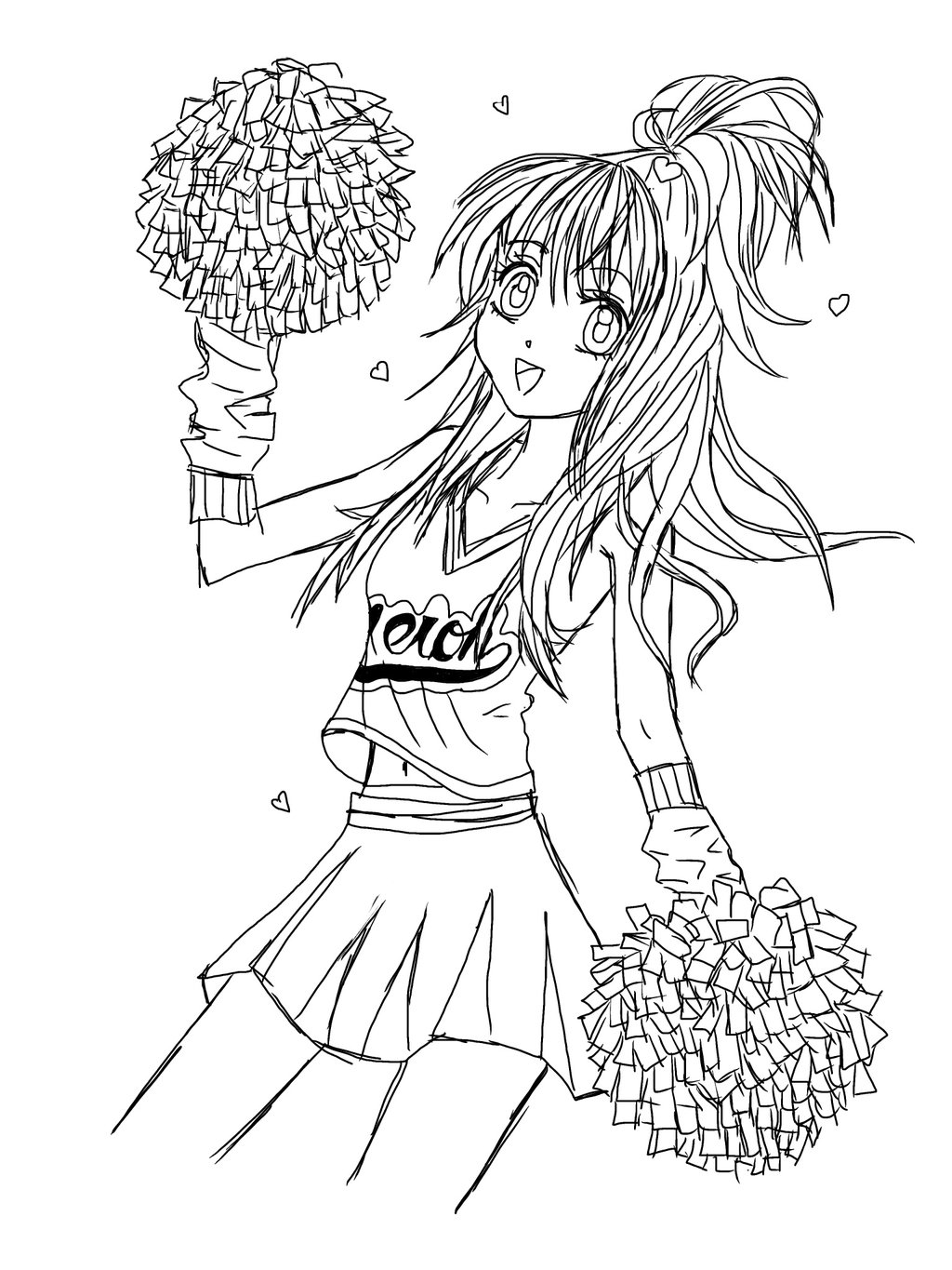 Coloring sheets of cheer leaders
