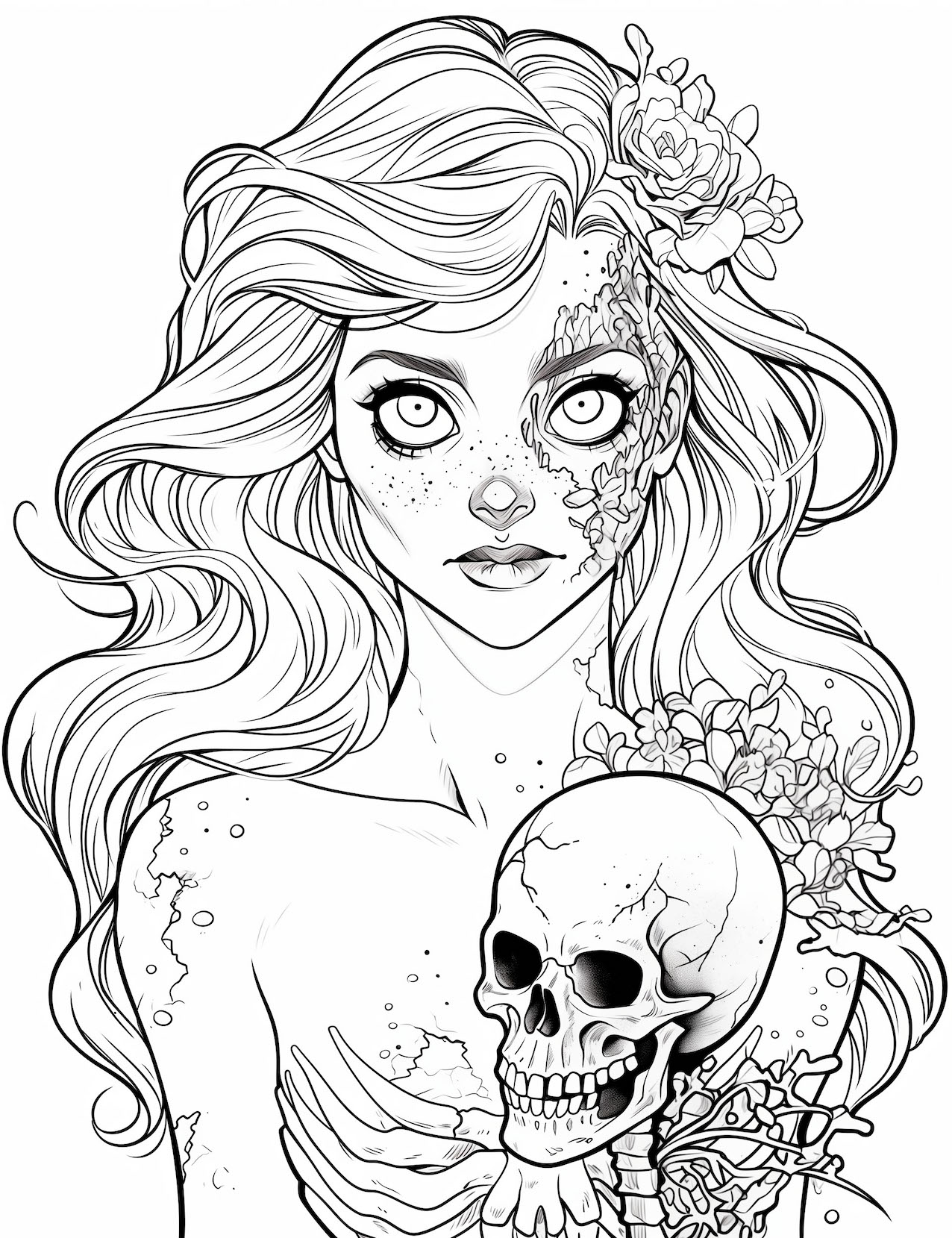 Captivating zombie coloring pages for kids and adults