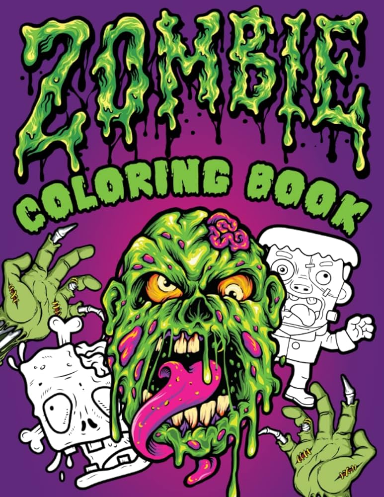 Zombie loring book loring pages by m bunn sophia