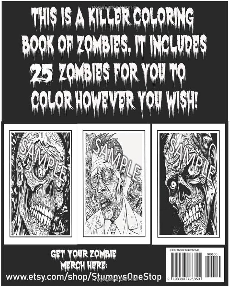 Zombified zombie coloring pages stanfield ryan books
