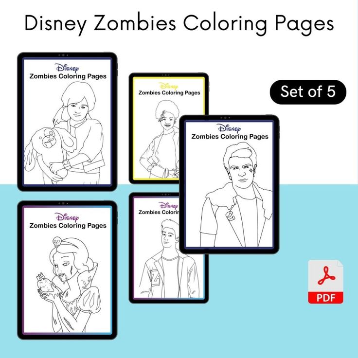 Disney zombies coloring pages printable template in pdf word in zombie disney coloring pages zombie movies