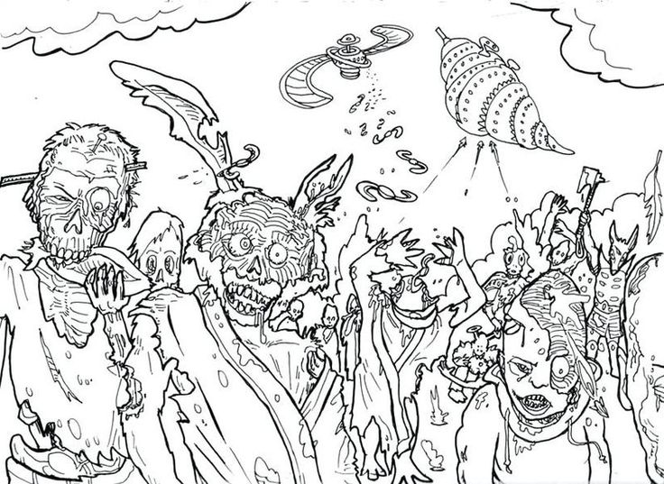 Have a fun with zombie coloring pages pdf