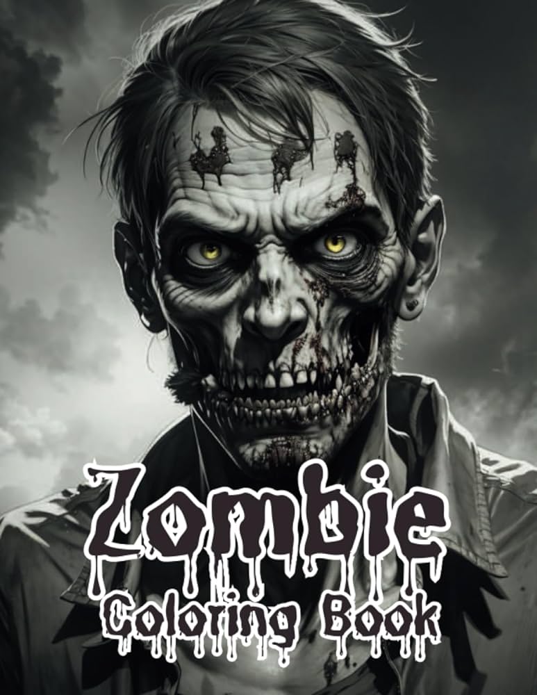 Zombie coloring book for adults a horror coloring book for adults teens women and men coloring pages of scary and creepy designs to provide relief activity