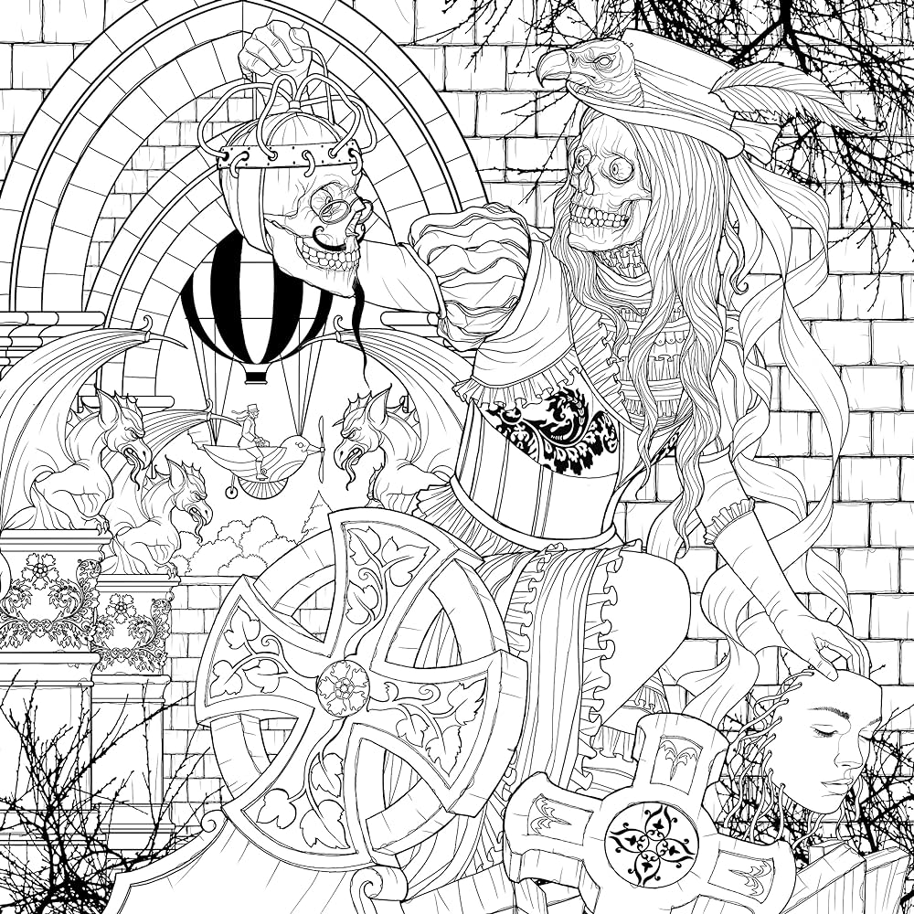 Mythogoria nightmare cabaret a dazzling horror coloring book bianchi fausto books