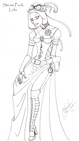 Steam punk lola coloring page free printable coloring pages