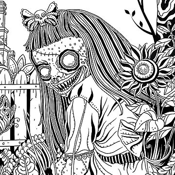 Adult coloring zombie ipad case skin by yuna