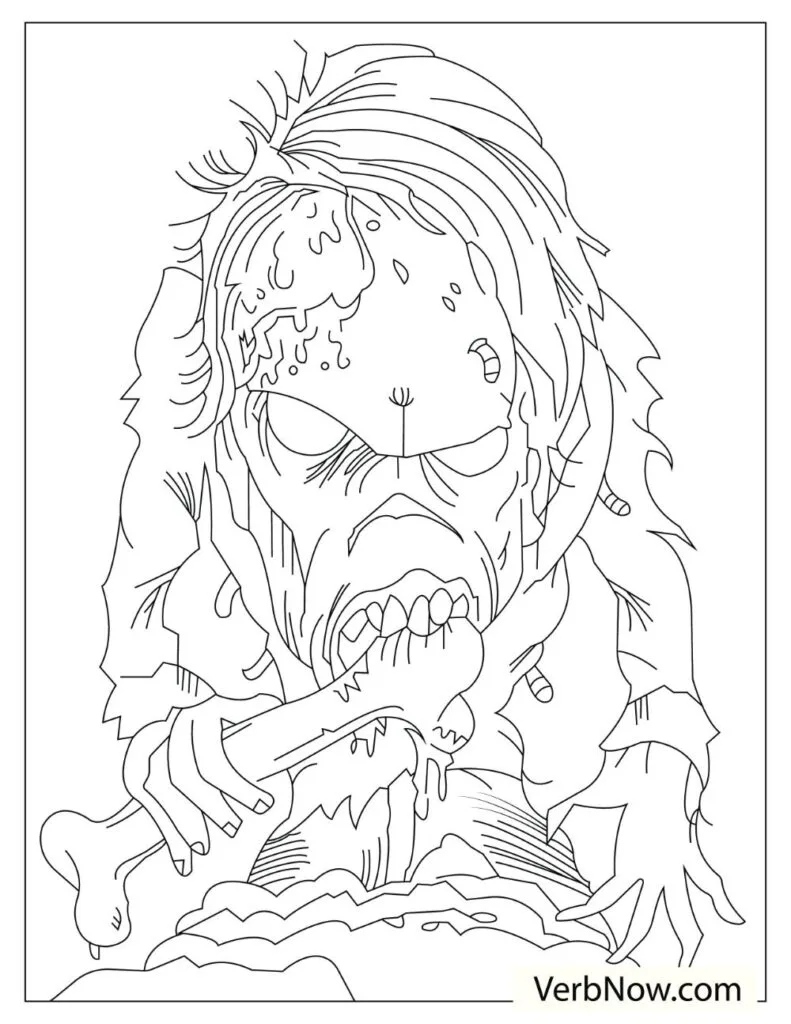Free zombie coloring pages for download printable pdf