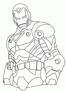 Free iron man drawing to download and color