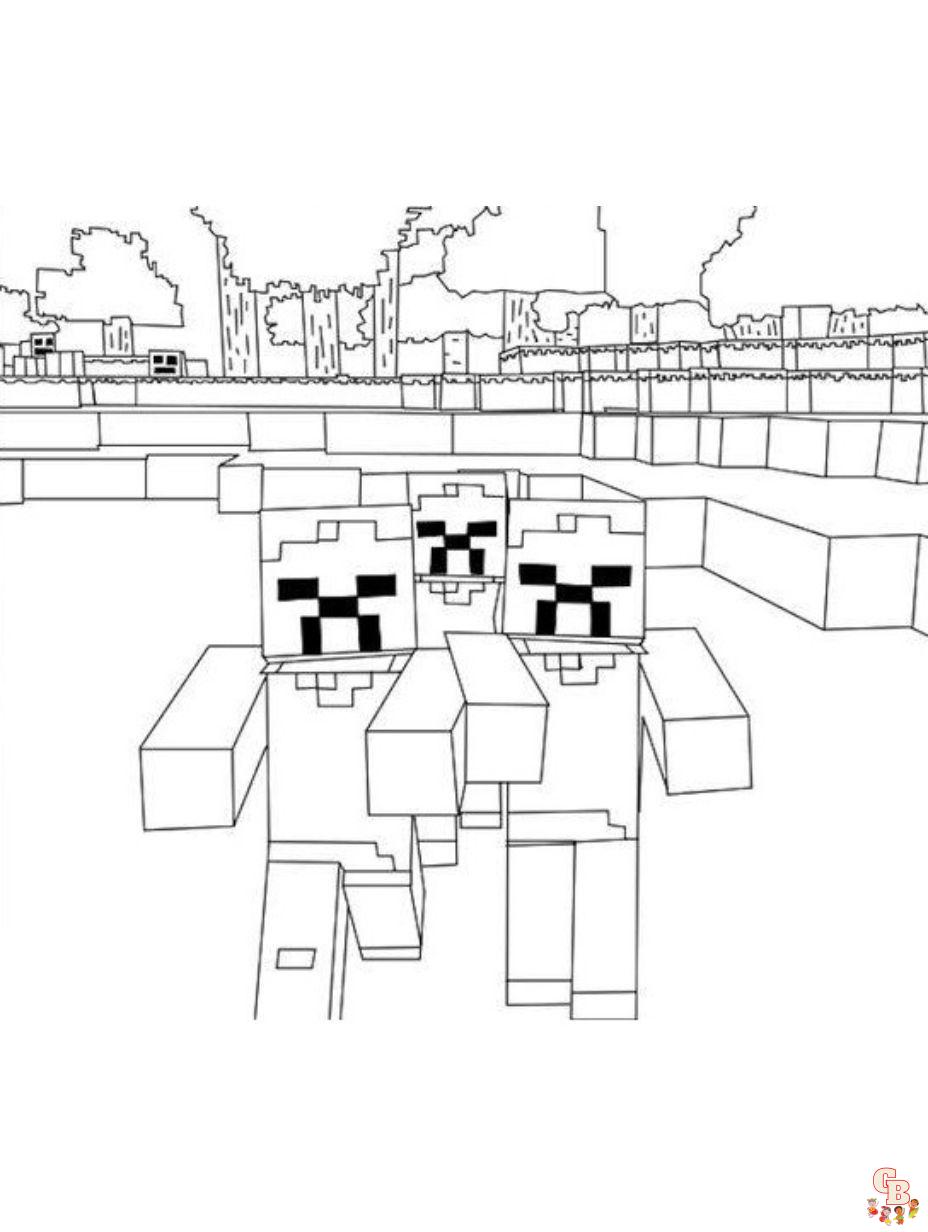 Minecraft coloring pages free printable for kids and adults