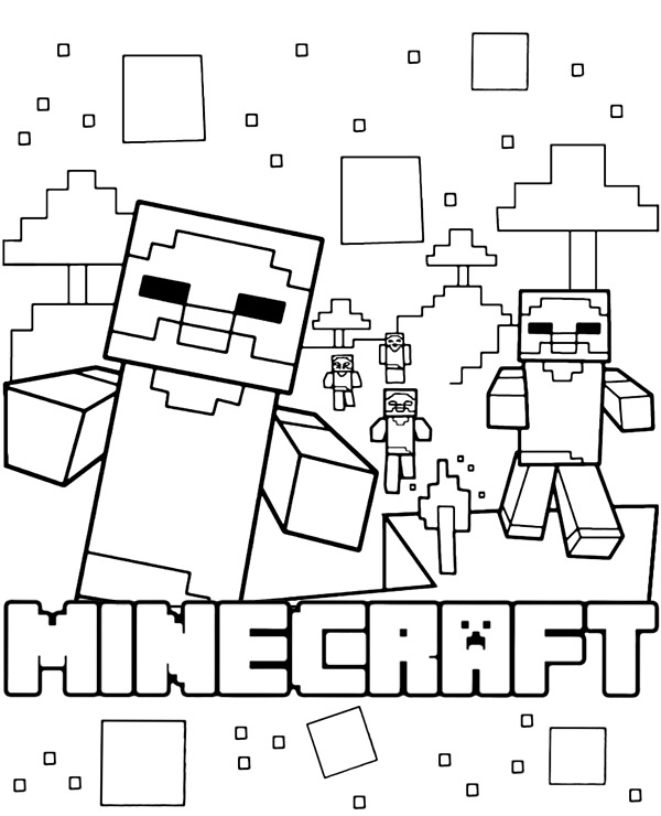 Minecraft zombie kolorowanka do druku