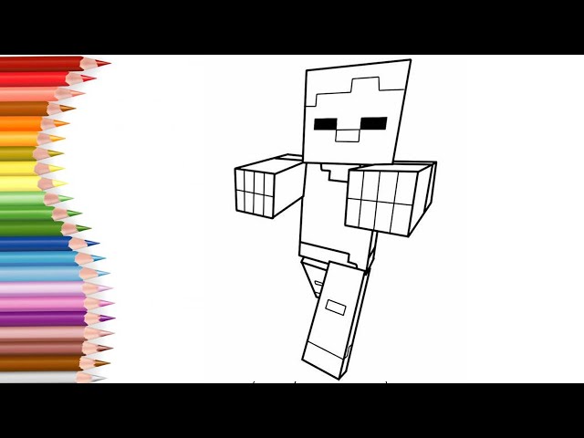 Coloring pages zombie from minecraft
