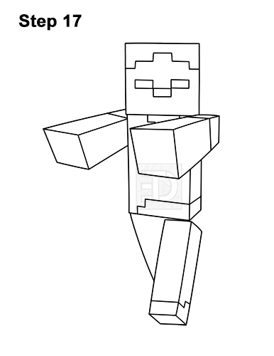 How to draw a zombie minecraft video step