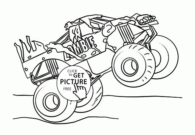 Marvelous image of monster truck coloring page