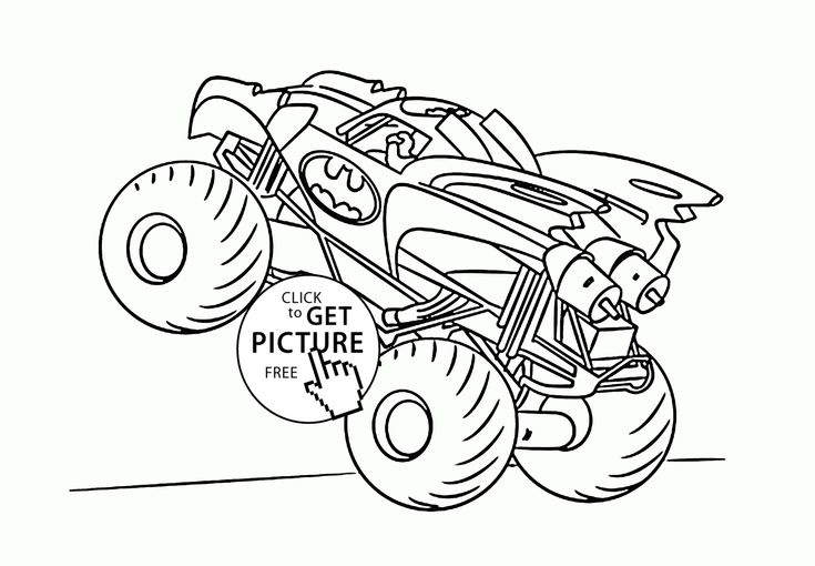 Batman monster truck coloring page for kids transportation coloring pages printables free