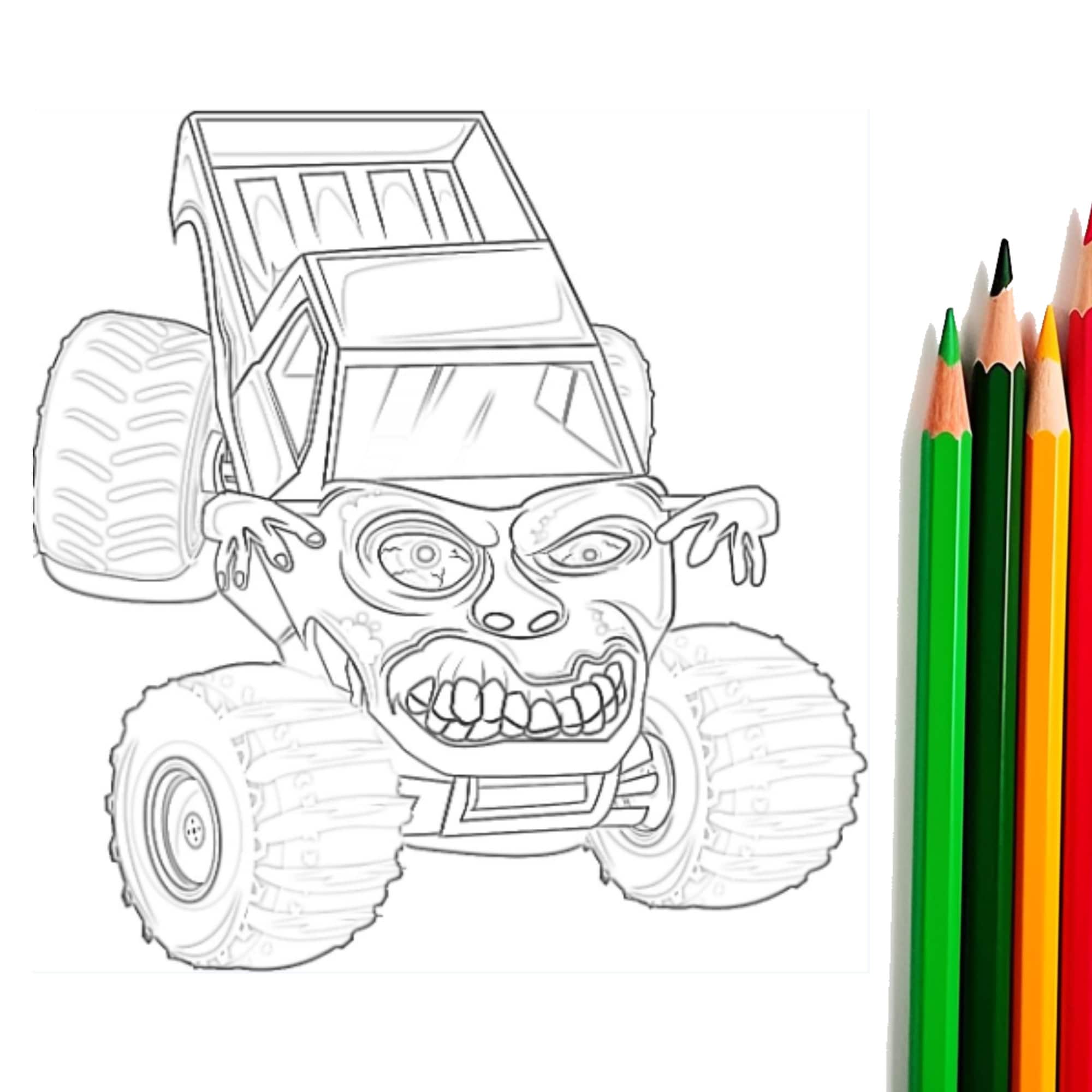 Monster truck coloring pages truck coloring page cars coloring page monster truck theme monster truck party monster truck birthday instant download