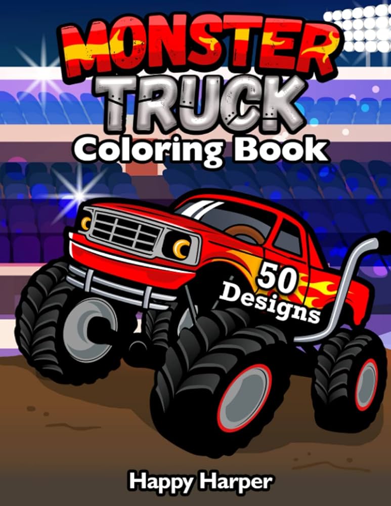 Monster truck loring book a fun loring book for kids ages