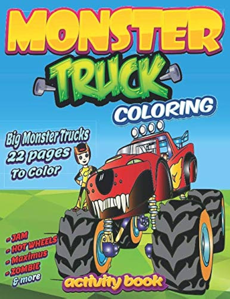 Monster truck coloring activity book perfect color book for kids