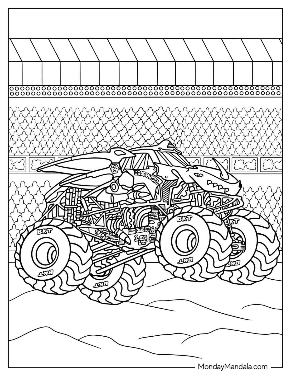 Monster jam coloring pages free pdf printables