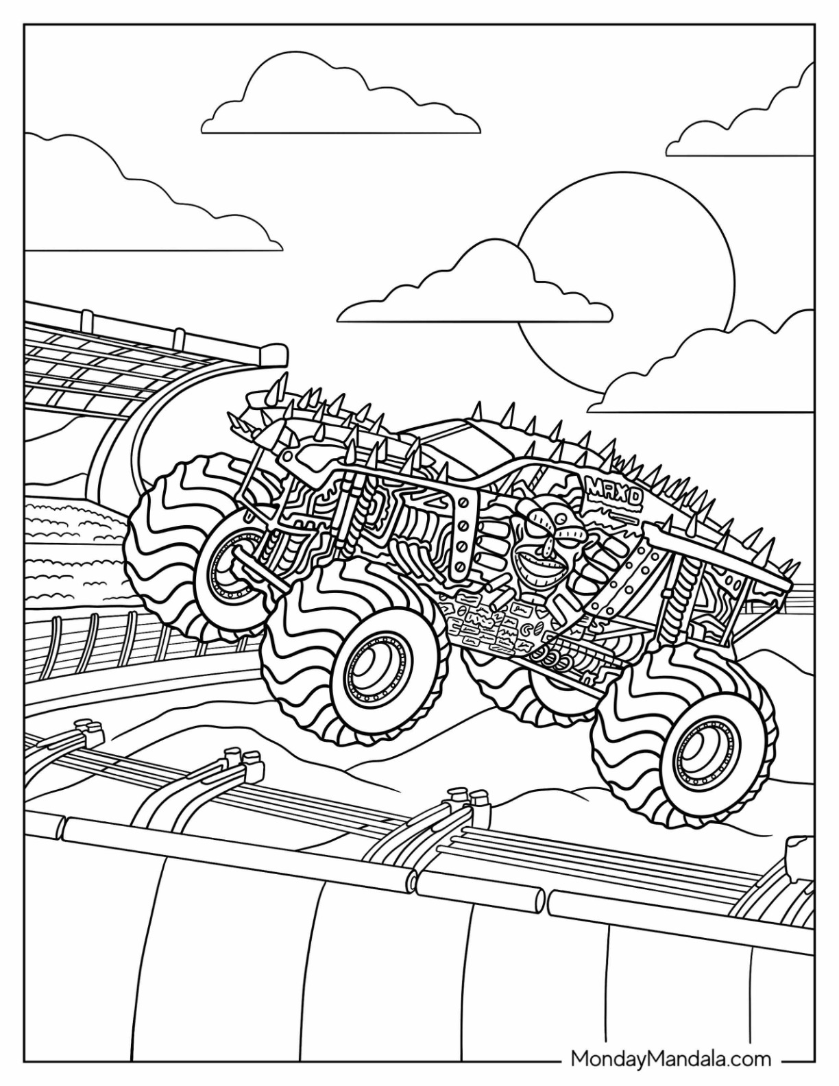 Monster jam coloring pages free pdf printables