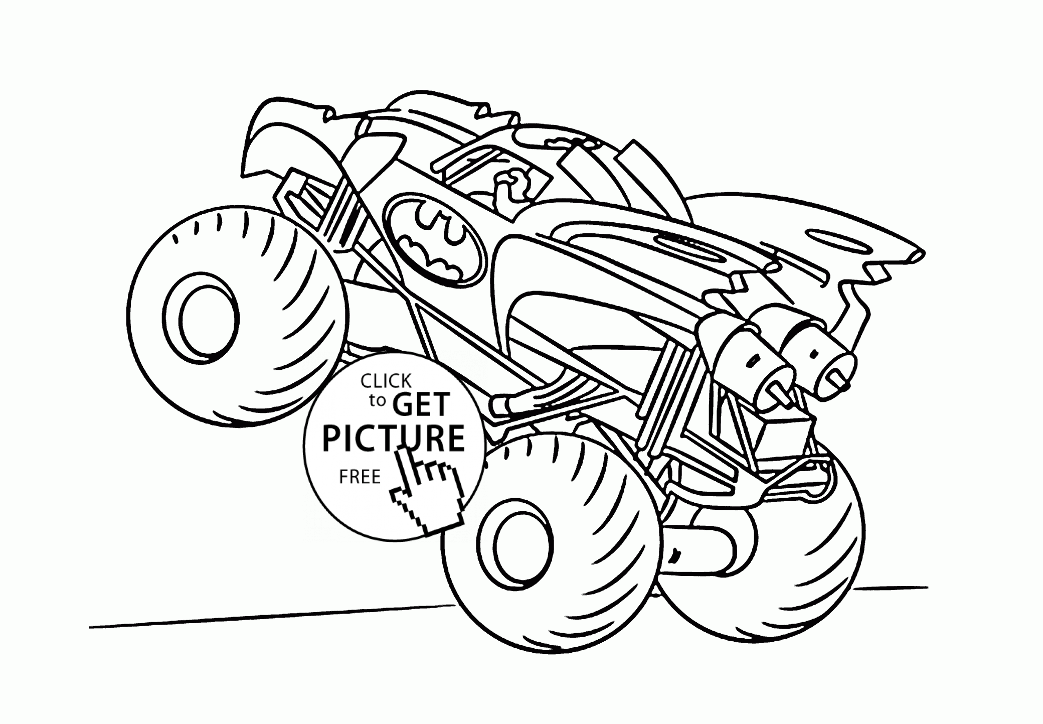 Batman monster truck coloring page for kids transportation coloring pages printables free