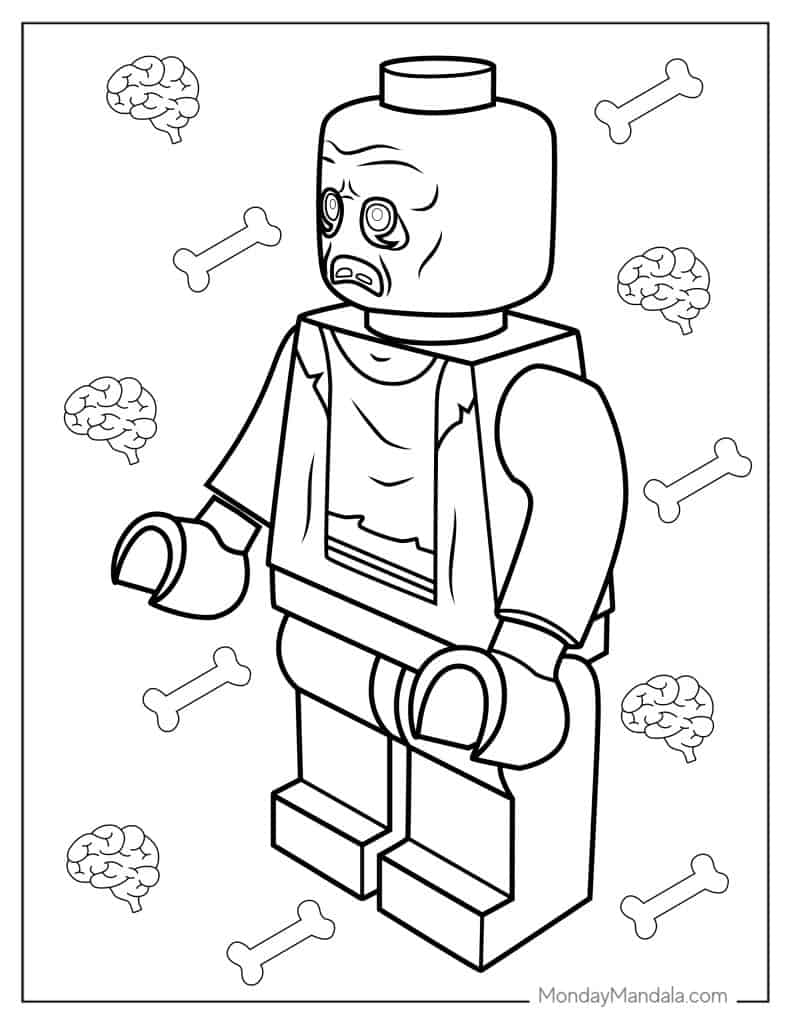Zombie coloring pages free pdf printables