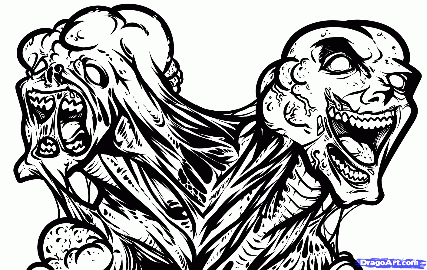 Zombies printable coloring pages